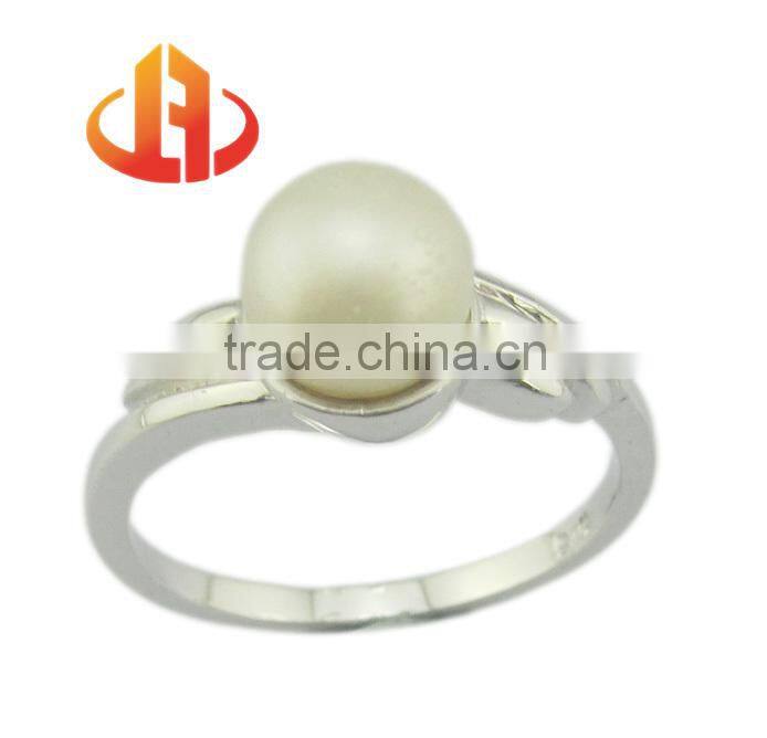 latest design rhodium plated Pearl Jewelry ring