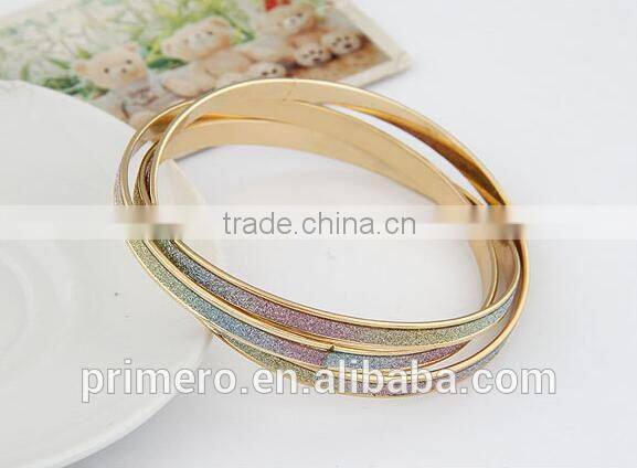 Fashion Discount Three Circle Matte Silver Gold Bracelets Wrapped Bangles