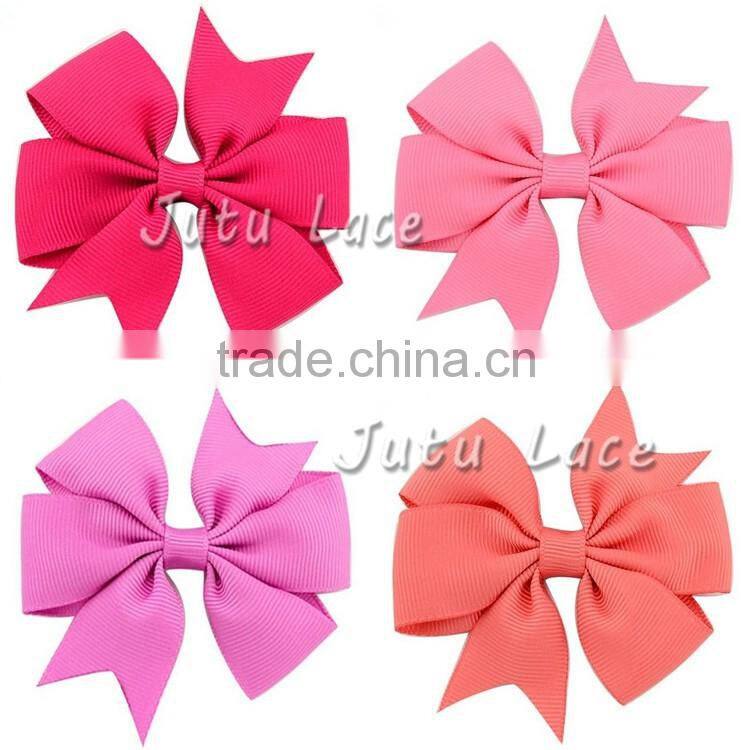 Wholesale Baby Girls Boutique Grosgrain Ribbon Colorful Hair Bow Clips - Children hair clips with Bowknot - 40colors for choose