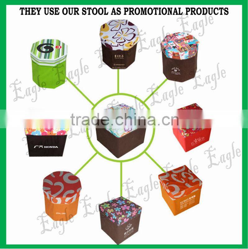 High Quality Folding Non-Woven Storage Ottoman/Stool with Imprint Logo (diectly from factory)