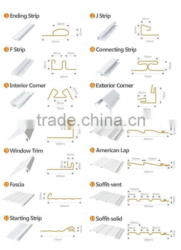 Plastic Decorative Exterior Wall Panel 8 Inch Vinly Siding