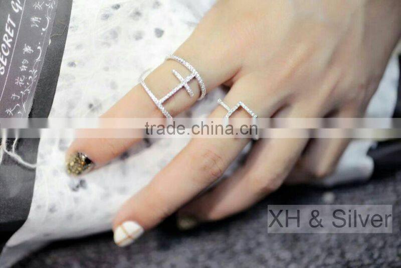 Silver jewelry 14k gold plated stone ring designs for women