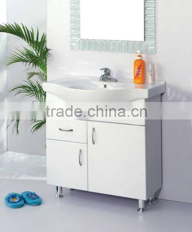 Hot sell White floor-mounted tall bathroom corner cabinet