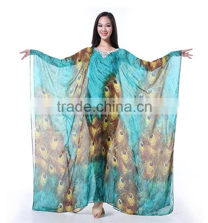Wuchieal Silk Khaleeji Abaya Belly Dance Clothes