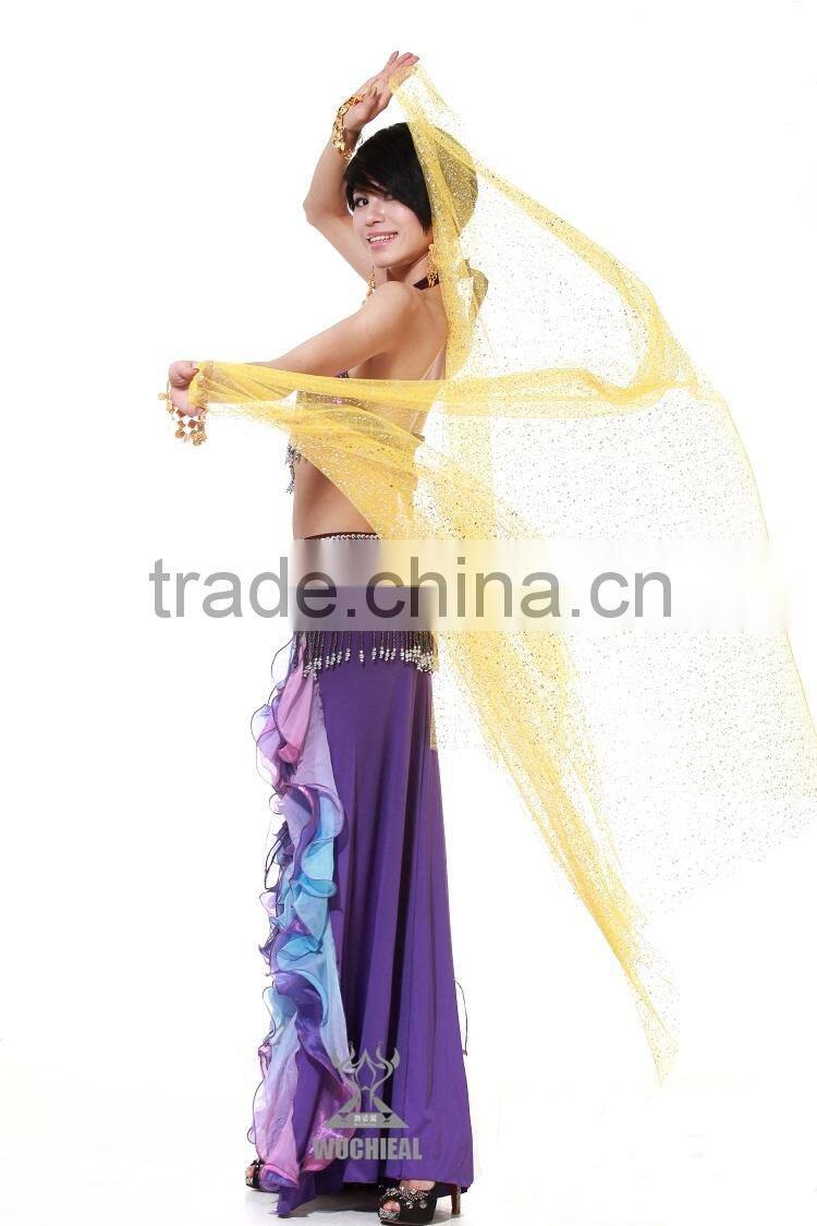 Belly dance performance / practice costume veil for ladies with glittering dots (SJ009)