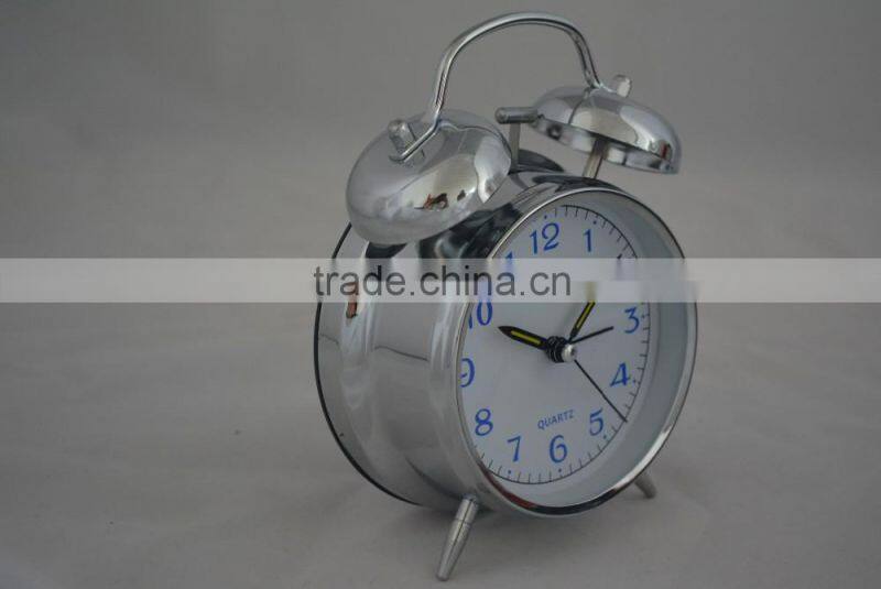 non ticking loud unique sivery analogue clock alarm/best selling large digital clocks for home decoration