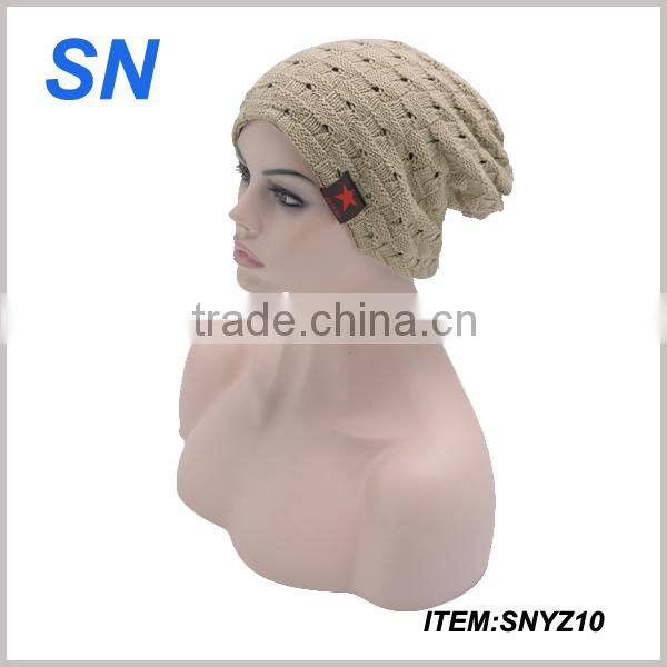custom novelty acrylic knitted pom pom hat lady