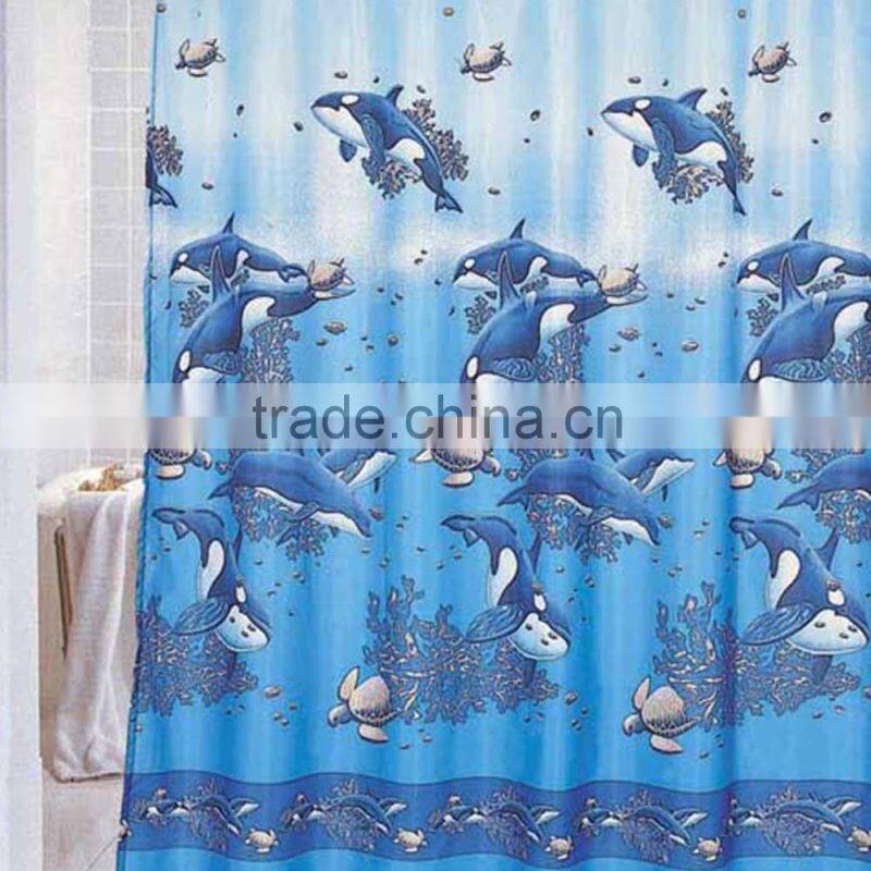 Factory wholesale shower curtain fabric woven 100%polyester blackout curtain