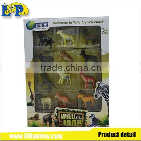 Funny wild aniaml antelope toy set with window box