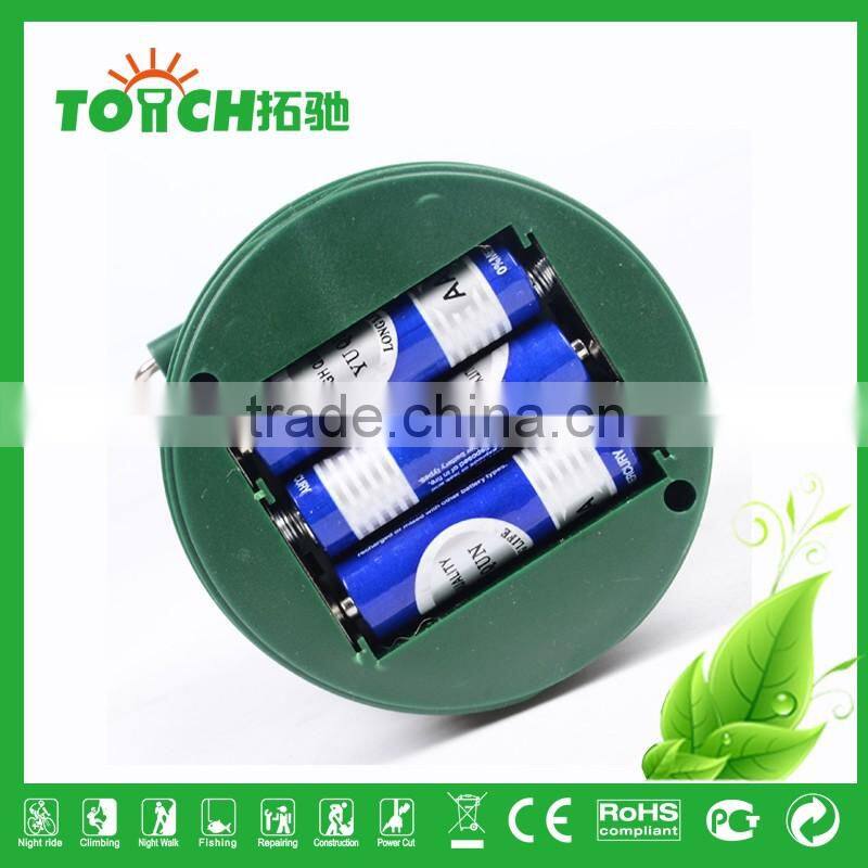 Green Color Rechargeable Lantern ABS Plastic Camping Lantern 3*AA Battery with Solar Charger Camp Lantern Light