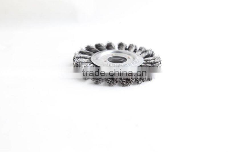 Twist knot wheel brushes with arbor hole, diameter 100mm or 4"