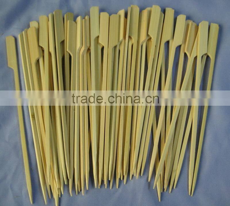 Bamboo flat skewer for BBQ with 20cm, 25cm, 30cm long size, food safe bamboo stick