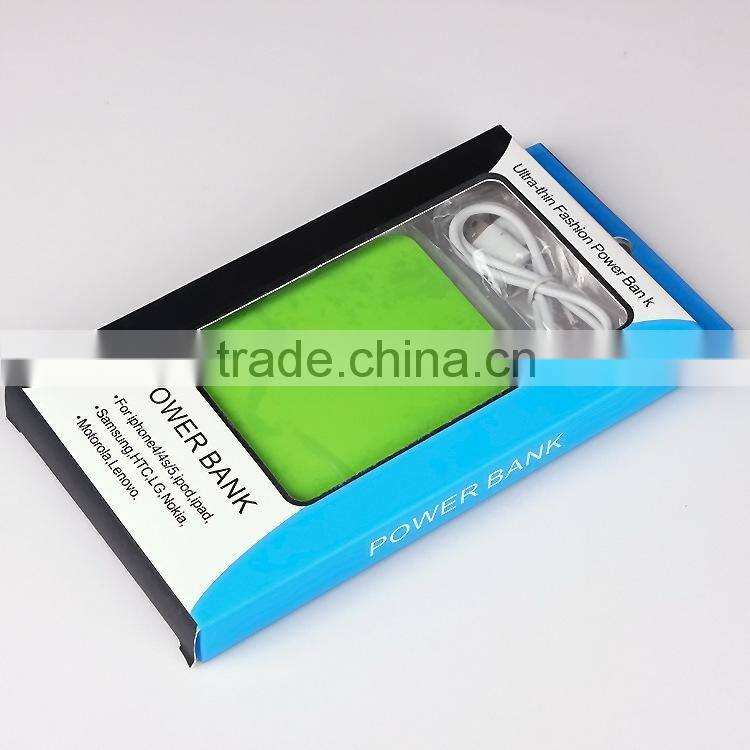 New products 2016 colorful super slim power bank usb charger with touch switch and custom logo printing