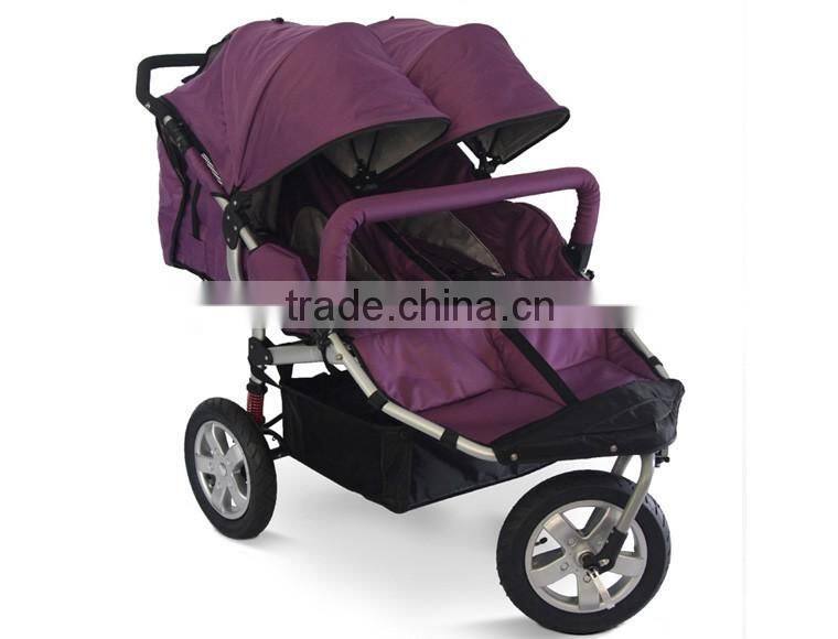 BS-56A 5 point safety belt luxury baby pram stroller china, double baby jogger made in china