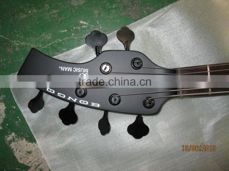 6 string bass guitar musicman black matte color active pickups