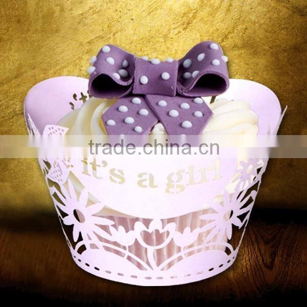 colorful new design party favors laser cut paper cupcake wrappers for kids