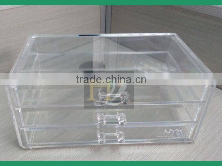 Clear cube acrylic storage 3 drawers clear acrylic makeup organizer