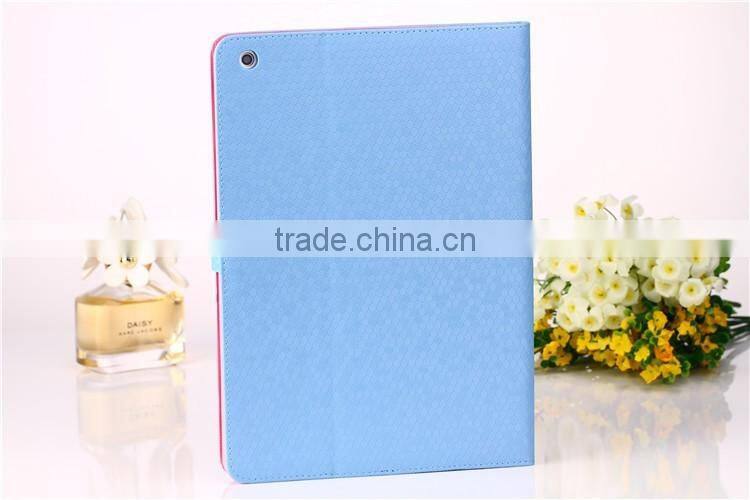 New colored litchi flip smart leather case for Ipad in stock