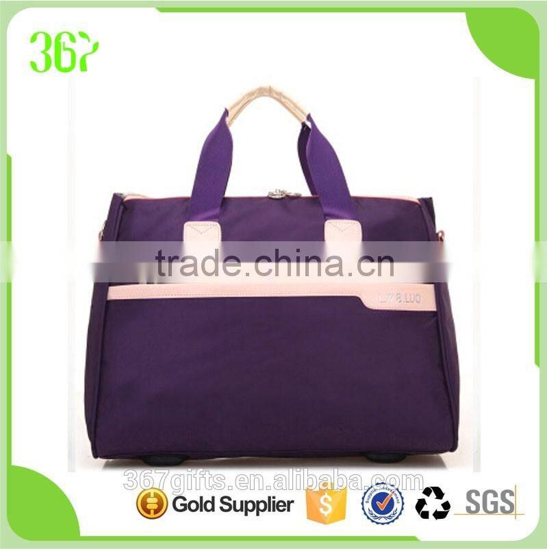 Fashion Design Candy Colour Tote Bags Wheels Trolley Bag with Zipper Pocket
