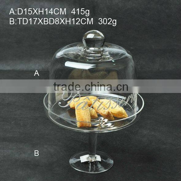 Clear glass dome cake cover cake stand