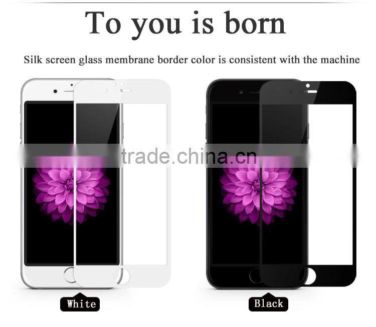 Mobile phone use silk printing colorful tempered glass screen protector for iphone 6 plus