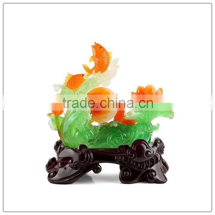 24k Golden color Chinese Luckly fengshui fish ,fish statue