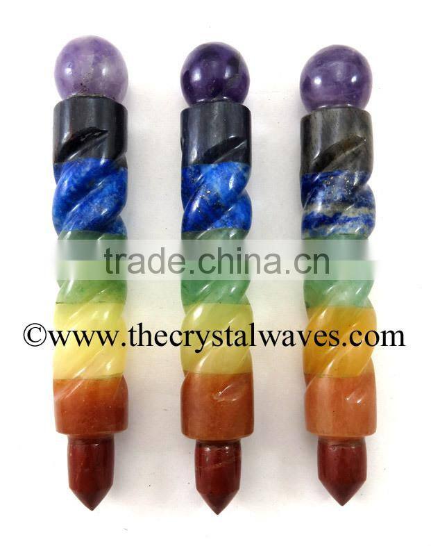 Crystal Quartz Tower Chakra Healing Stick With Merkaba