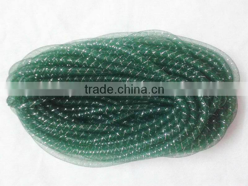 HOT SALE! 16mm Purple Nylon Mesh Tube Woven Ribbon for Valentines Present Wrapping Decorations