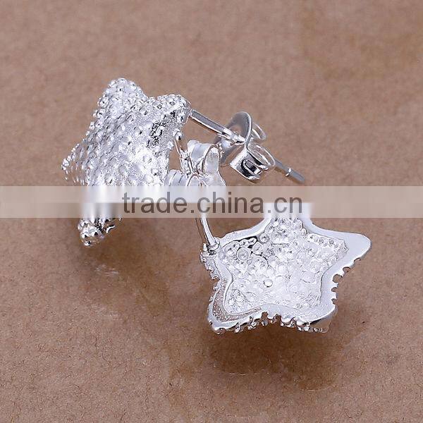 jewelry wholesale fashion women star stud earrings 925 silver