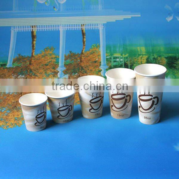 single wall disposable coffee paper cup