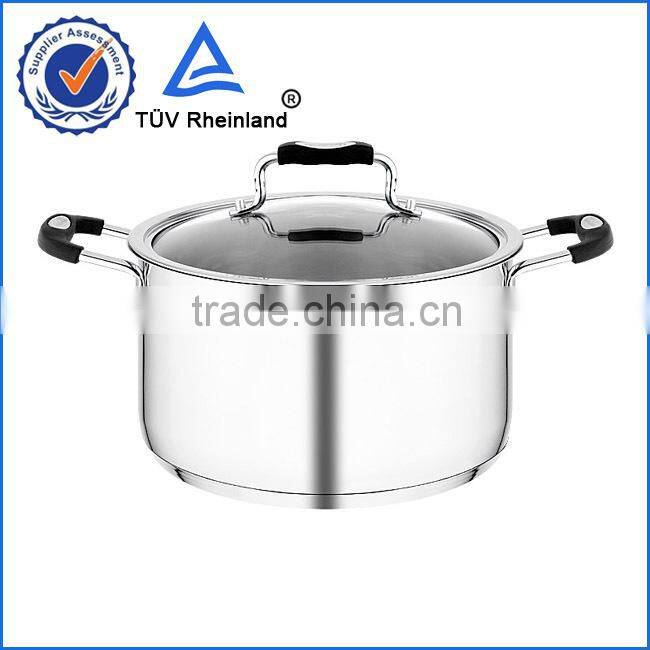 Tall stainless steel pots with bakelite insulated handle