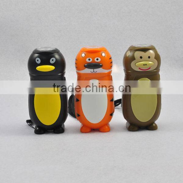 Cartoon Hand Crank Dynamo Flashlight