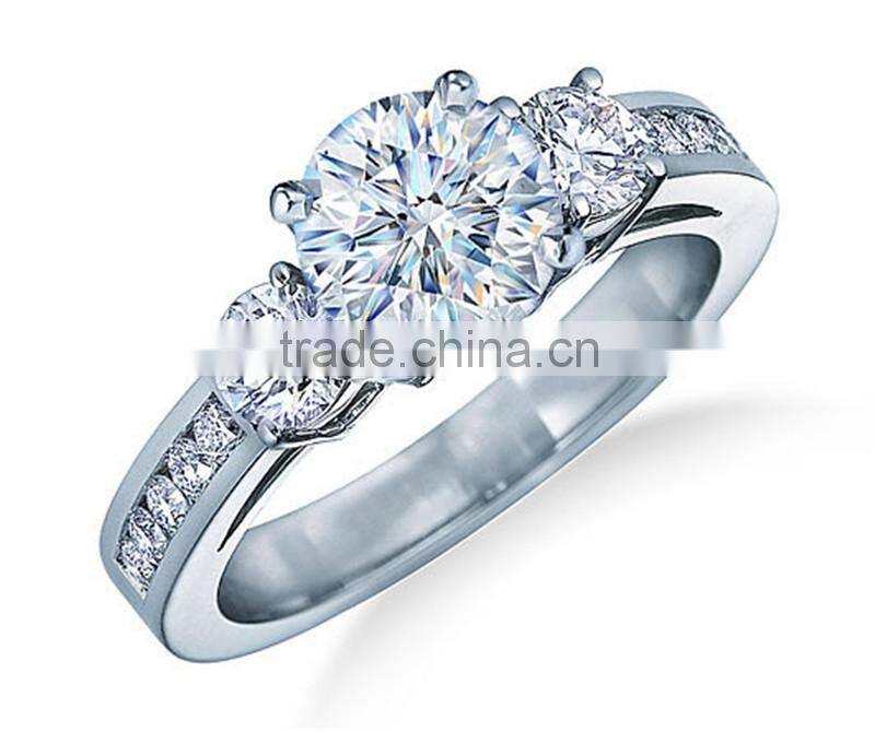 2014 latest design diamond rings of three stone engagement ring