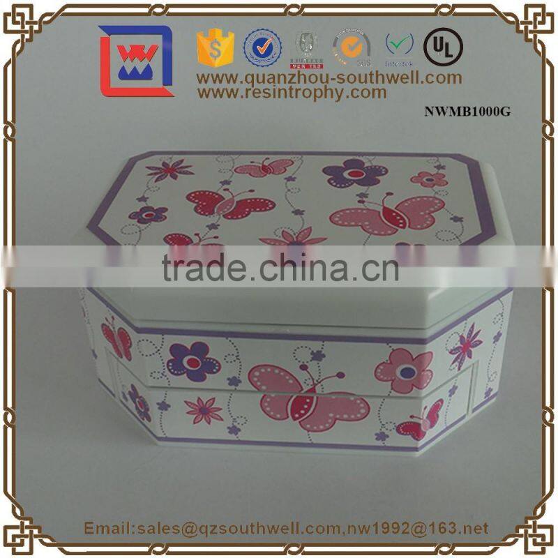 Promotion Custom Logo Stamped Plastic Jewelry Box Music Box With Ballerina
