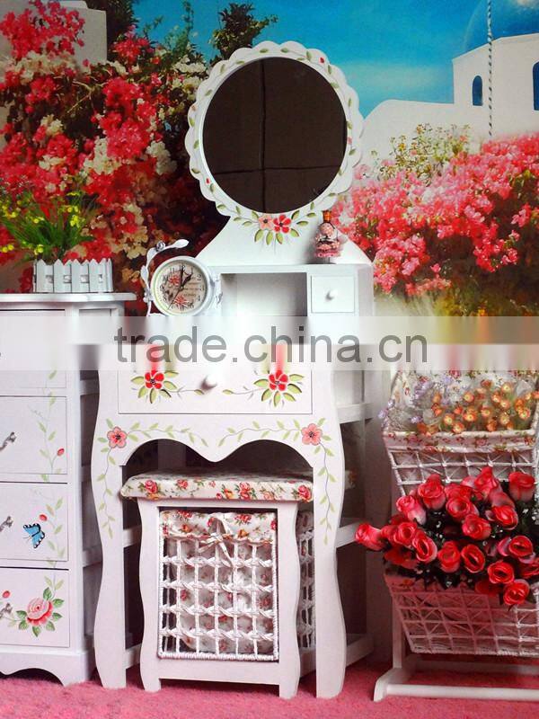 Bedroom furniture Solid wood Modern elegant folding mirror dresser