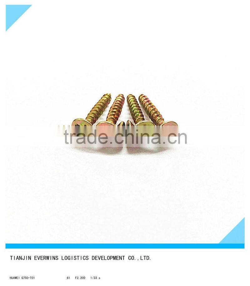 Yellow Zinc Galvanized screws Pozidriv head Fine thread Drywall screws