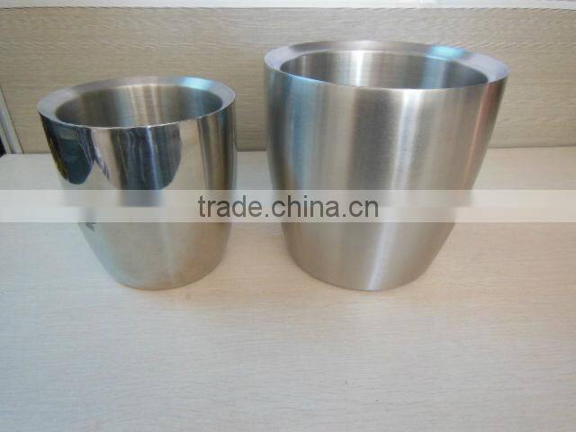 double wall drum shaped stainless steel ice bucket