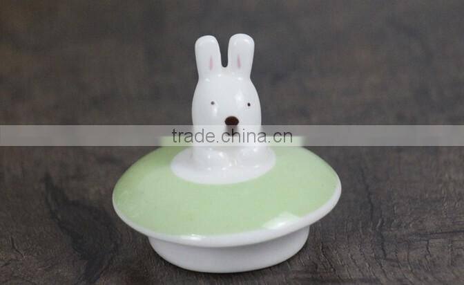 Zakka creative cartoon rabbit couples coffee kettele and mugs ceramic three-piece tea set with stainless steel filter