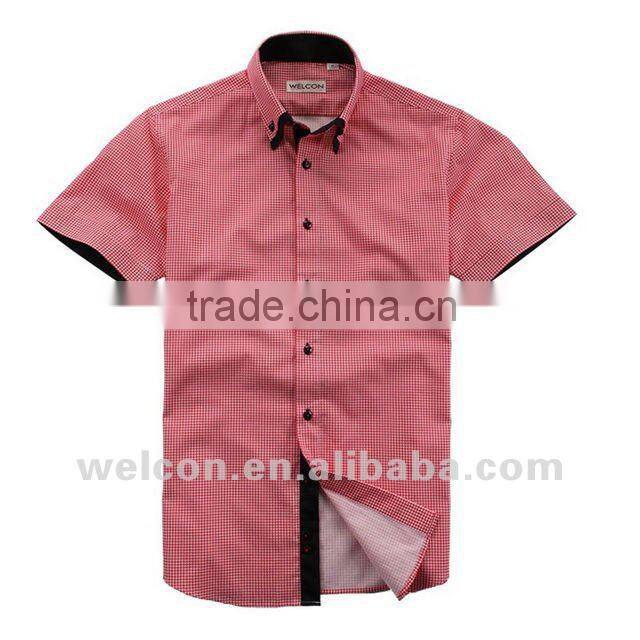 100% cotton European style popular short sleeve men's casual latest shirt designs for men