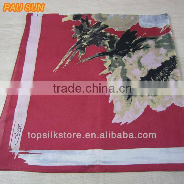 High Quality Red Square Silk Scarf Wholesale