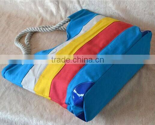 Rainbow bar splicing fashion leisure handbag