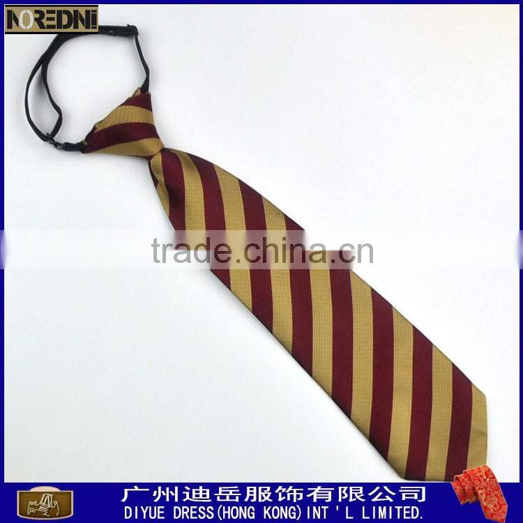 Custom 100%polyester elastic tie for school uniform neckties