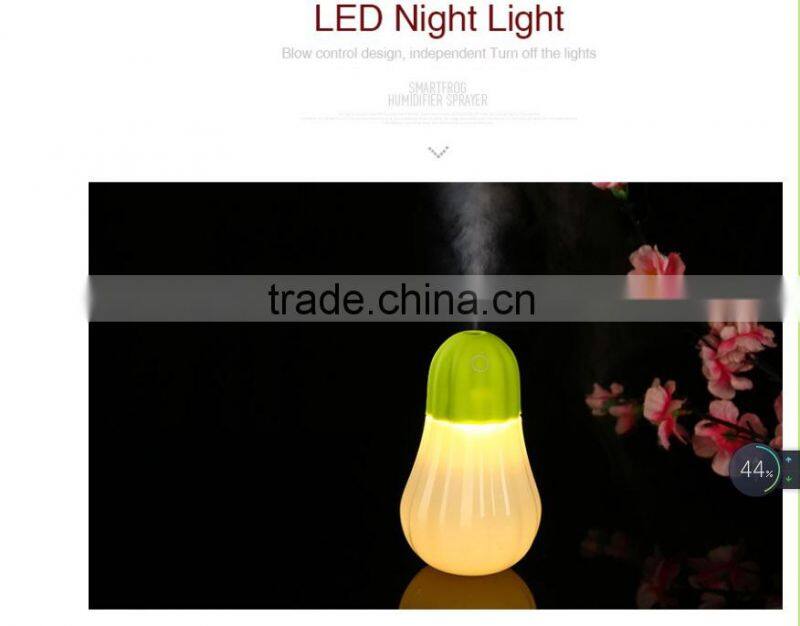 China manufacturer portable air purifier and humidifier/Strong fog mini table pumpkin water bottle humidifier