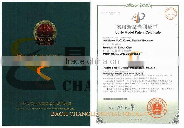 platinum coated titanium anode for drinking water purification