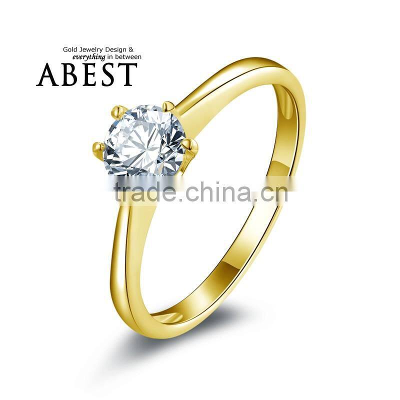 10K Gold Yellow Solitaire Rings Sona nscd Simulated Diamond Ring Jewelry Ring New Wedding Engagement Rings For Women Gift