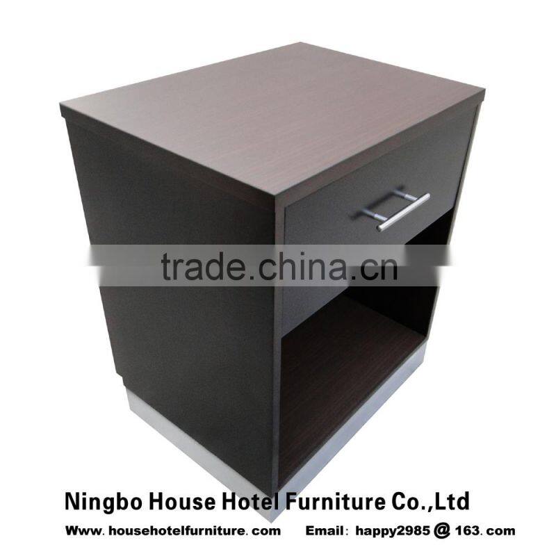 hotel furniture king nightstand with stainless steel kick toe