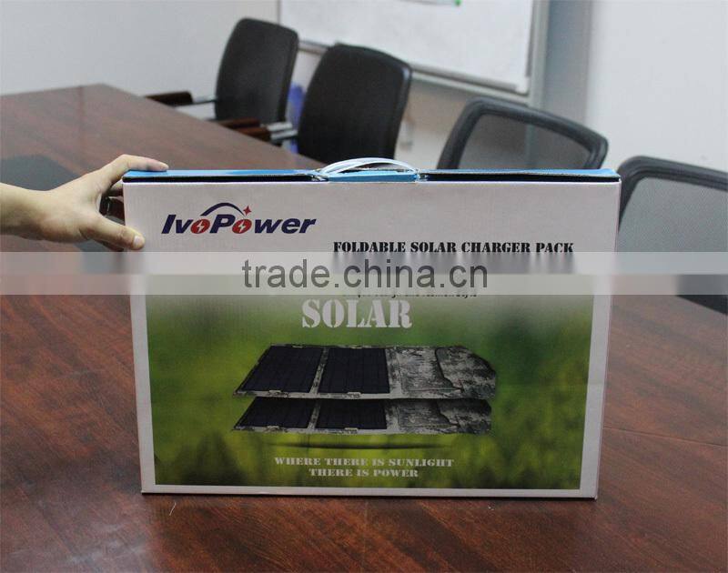 15W Female style folding solar charger for smartphone
