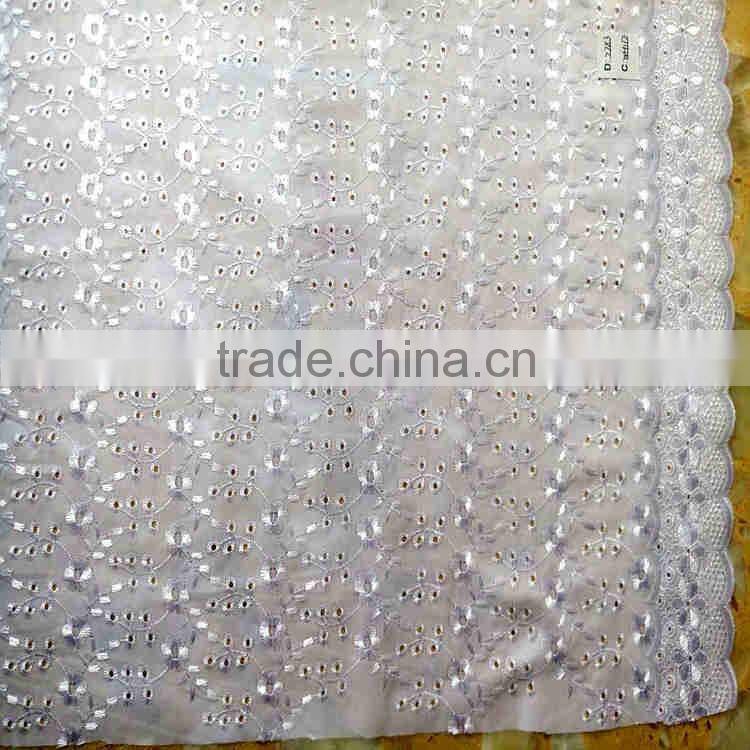 QINGDAO DAIFEI HOT T/C COLOR EMBROIDERY FABRICS 42/43