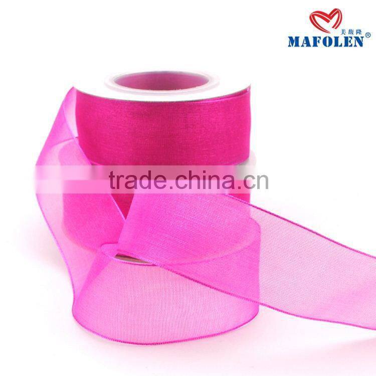2016 New Arrival hot sale 100% nylon organza/sheer ribbon