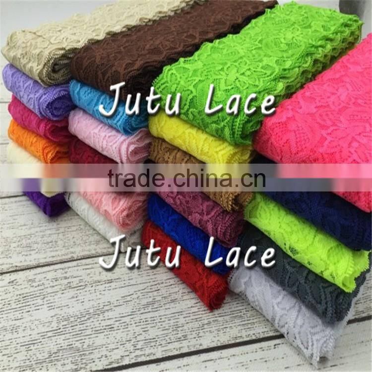Hot-selling 8cm width lace elastic hair bands -stretchy elastic trim -decorative lace trim